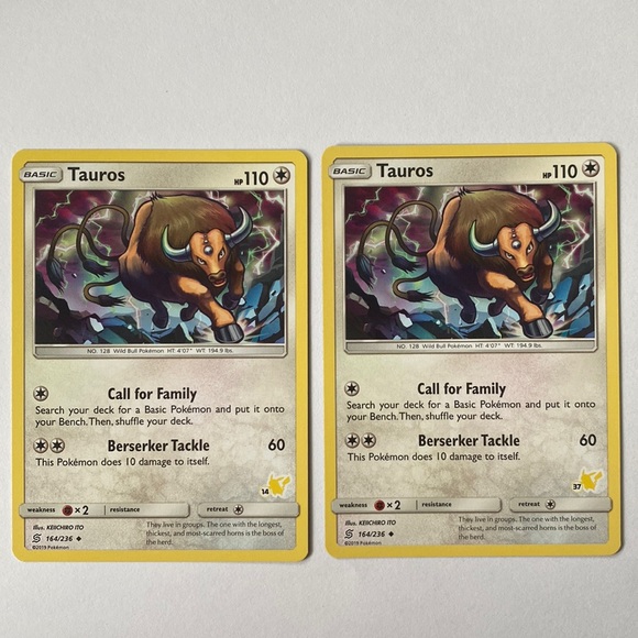 Pokemon Other - Two Tauros 164/236 Pokémon Cards